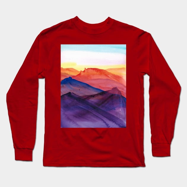 Mountain Landscape Long Sleeve T-Shirt by Rita Winkler